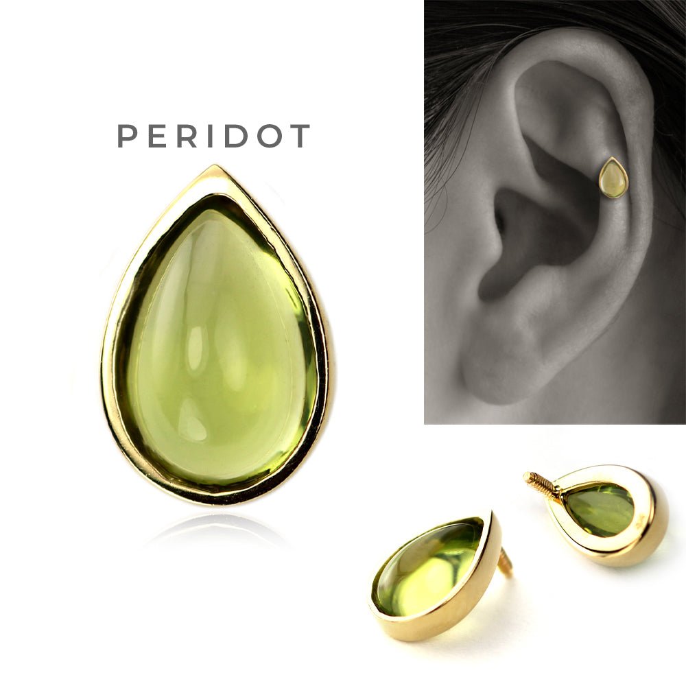 Bentuk buah pircabochonperidotanting-anting