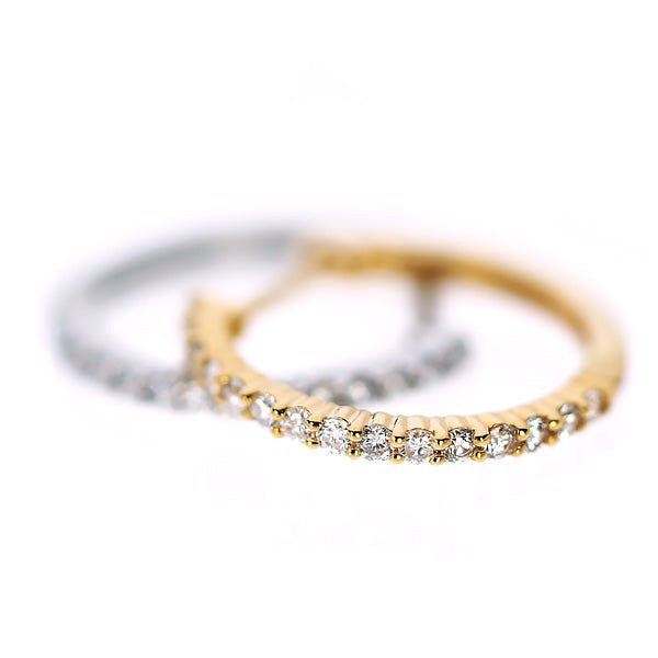 K18/Pt Diamond Hoop