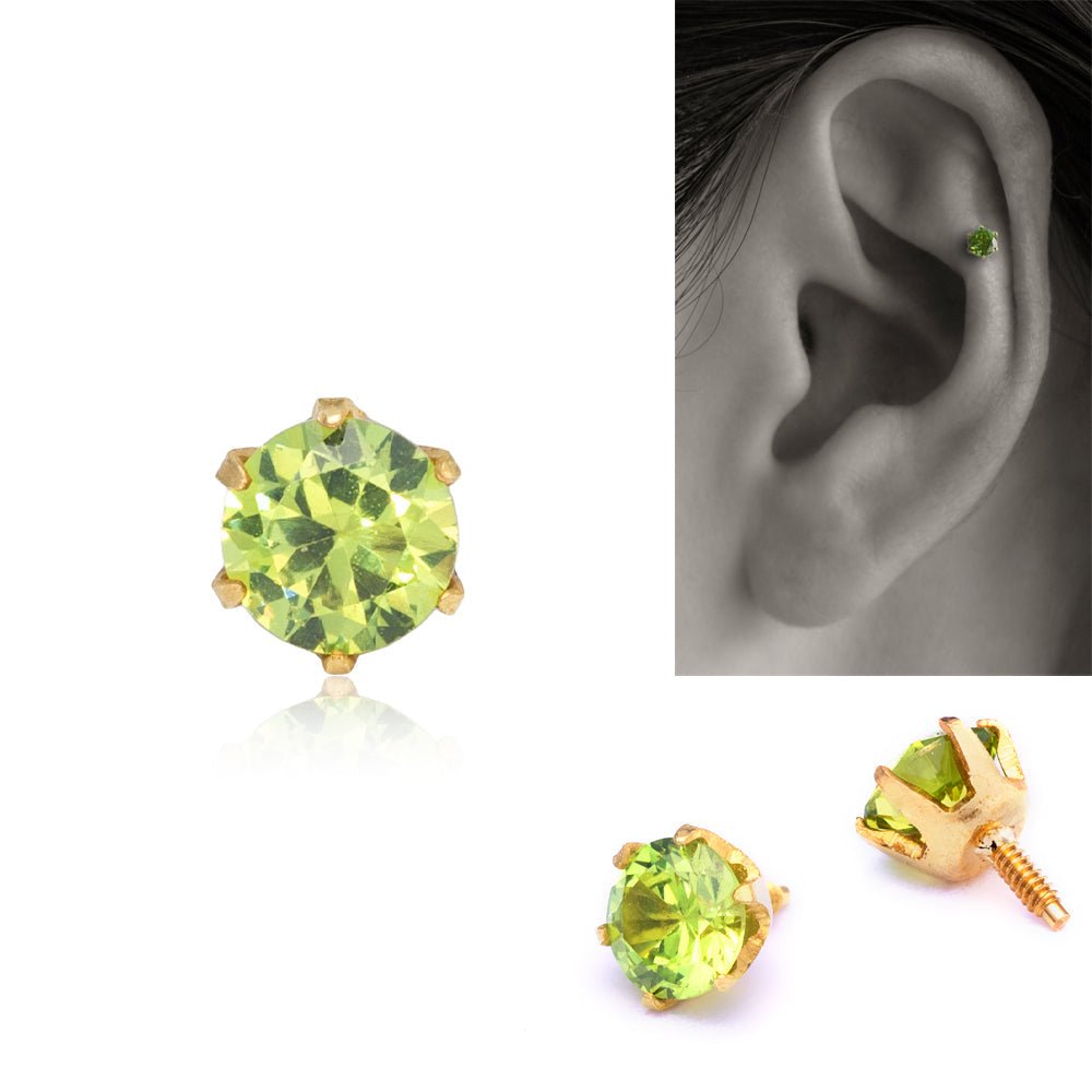 K18/Pt Demantoid Garnet