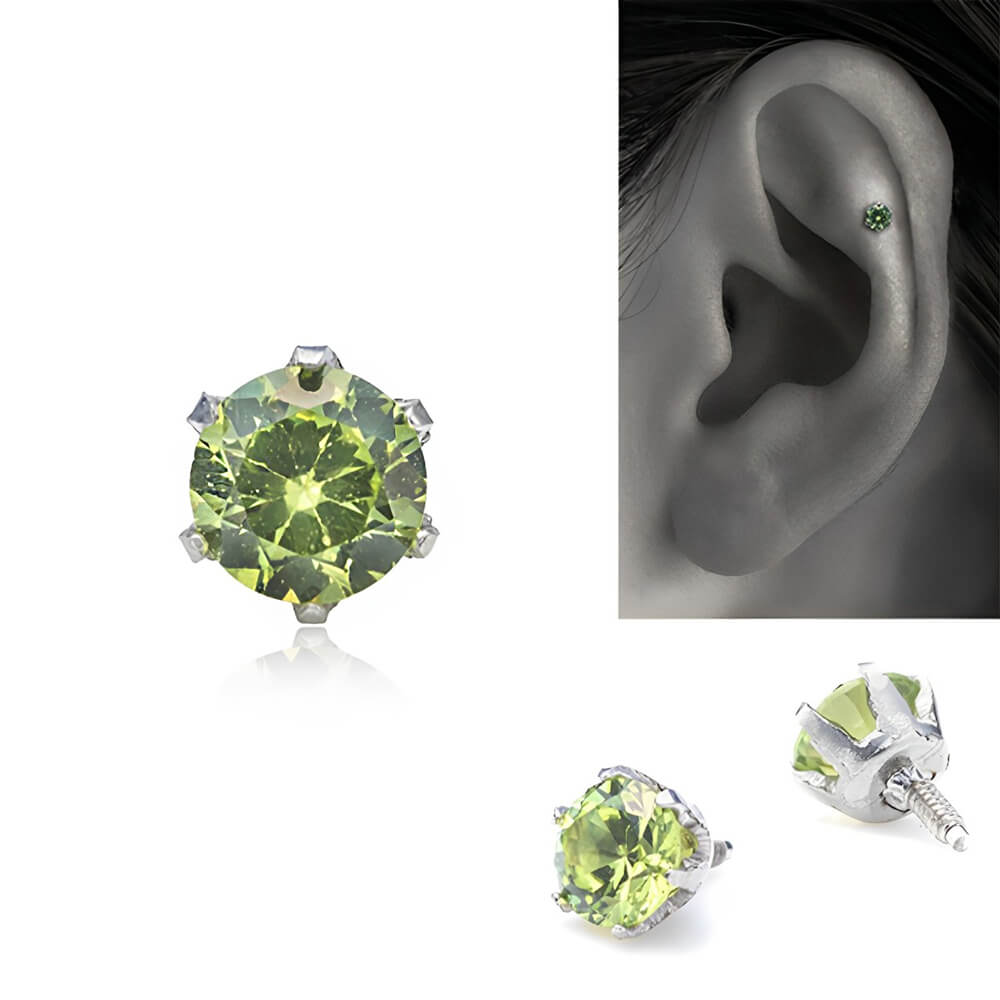 K18/Pt Demantoid Garnet