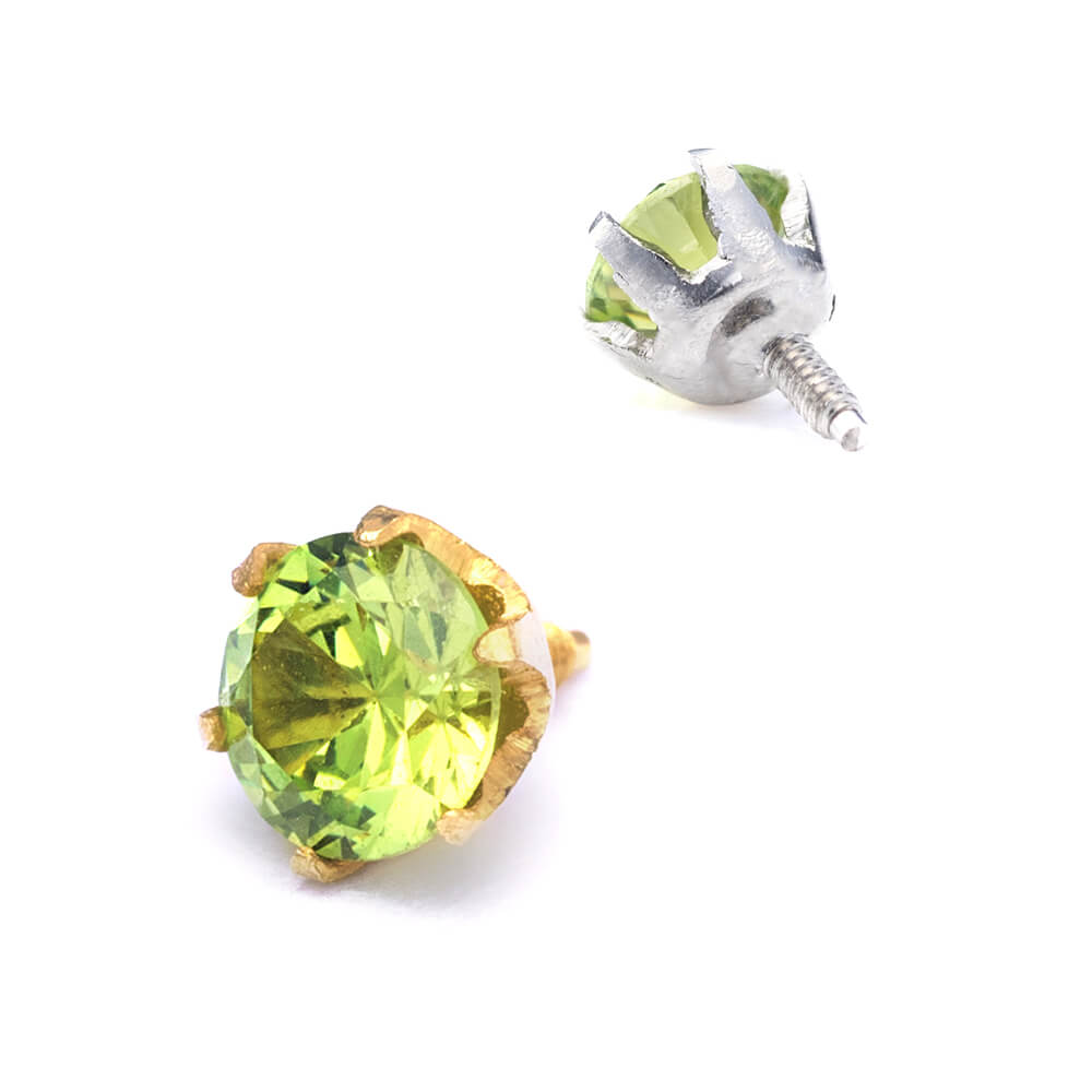 K18/Pt Demantoid Garnet