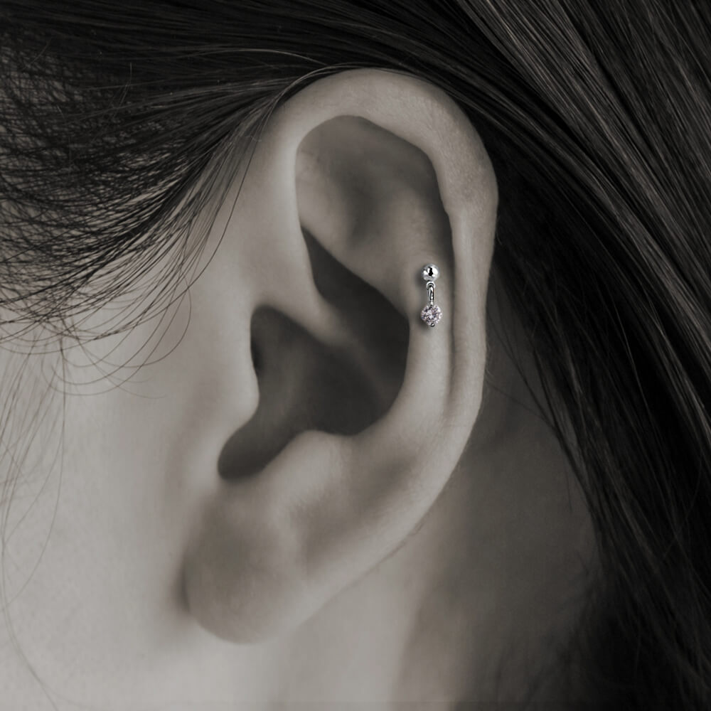 K18/Pt Diamond Charm Bezel