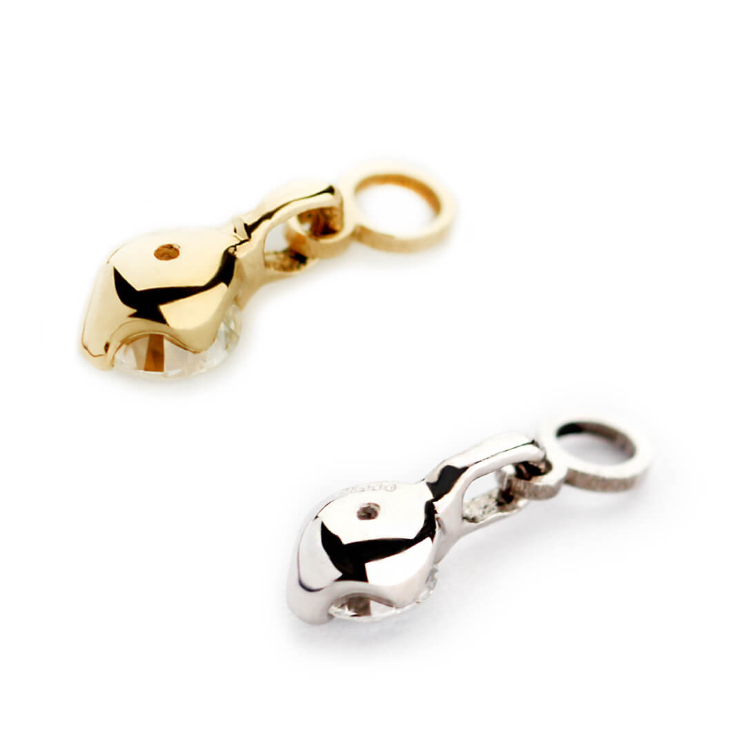 K18/Pt Diamond Charm Bezel