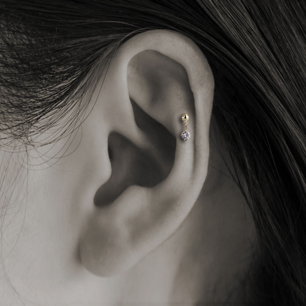 K18/Pt Diamond Charm Bezel