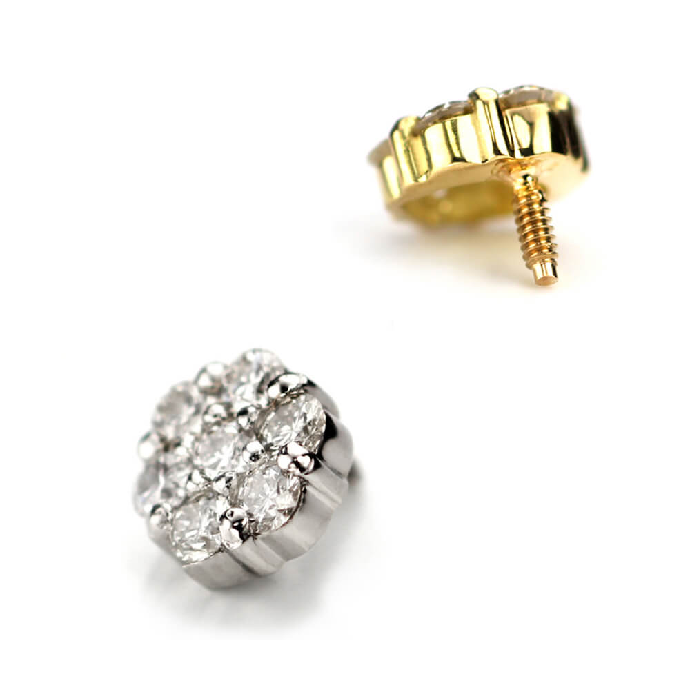 K18/Pt Diamond Flower