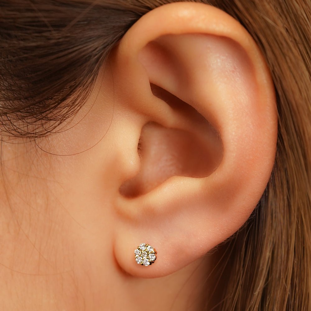 K18/Pt Diamond Flower