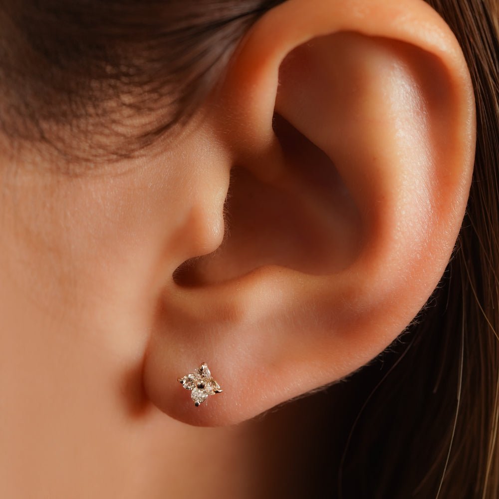 Pt Diamond Flower - picollet