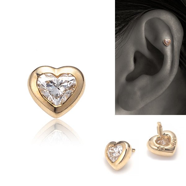 K18/Pt Heartshape Diamond