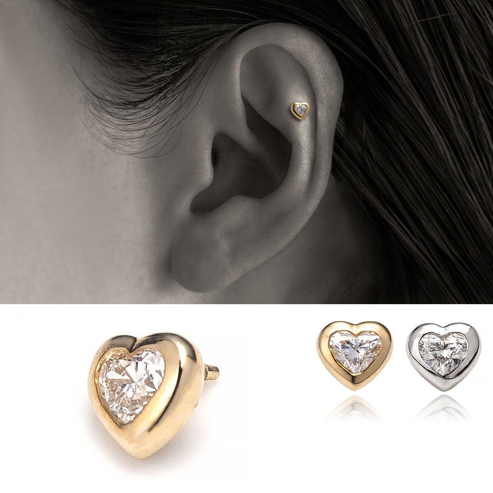 K18/Pt Heartshape Diamond